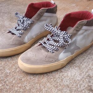 Golden Goose Beige and Black High-Tops